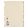 Geöstes Trennblatt in beige mit nummerierten Registertaben von 0 bis 9.