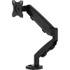 Schwarzer Monitorschwenkarm mit verstellbarem Arm und Halterung für einen Bildschirm.