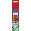 Packung mit 6 Faber-Castell Buntstiften in verschiedenen Farben, mit Soft-Grip-Zone.