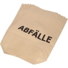 Müllbeutel aus Papier mit der Aufschrift "ABFÄLLE" in großen Buchstaben.