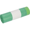 Grüner Müllbeutel-Rollenpack mit Zugband.