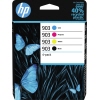 HP Tintenpatronen 903 im 4er-Pack in schwarz, cyan, magenta und gelb auf Verpackung abgebildet.