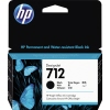 HP Tintenpatrone 712 schwarz in Verpackung mit blauen Schmetterlingen als Designelement.