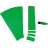 Grüne, vorperforierte Einsteckkarten in verschiedenen Größen für magnetische Schienen.