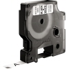 Schriftbandkassette in Schwarz-Weiß, 9 mm x 7 m, mit ablösbarer Rückseite und geschützter Rolle.