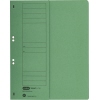 Grüner Ösenhefter mit Beschriftungsfeldern auf der Vorderseite und zwei Ösen.