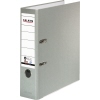 Grauer DIN A4 Ordner mit verstärkter Hebelmechanik und beschreibbarem Rücken.