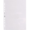 Durchsichtige Prospekthülle im DIN A4 Format, oben offen mit Lochstanzungen zum Abheften.