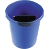 Blauer Abfalleinsatz mit schwarzem, glattem Innenteil für die Nutzung in Büro und Haushalt.