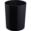 Schwarzer Papierkorb in zylindrischer Form ohne Deckel.