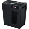 Schwarzer elektrischer Aktenvernichter mit sichtbarem Auffangbehälter für geschreddertes Papier.