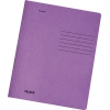 Lila Schnellhefter mit Linien für Beschriftung auf der Vorderseite.