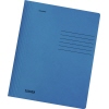Blauer Schnellhefter mit Linien für Beschriftung auf der Vorderseite.
