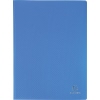 Sichtmappe in hellem Blau mit matt strukturierter Oberfläche und Logo unten rechts.