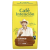 Verpackung des Café Intención CLÁSICO mit Abbildung eines Kaffeeliebhabers und Fairtrade-Logo.