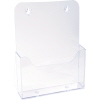 Klarer Prospekthalter aus durchsichtigem Acryl für DIN A5 Formate mit einem Fach.