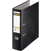 Schwarzer Kunststoffordner DIN A4 mit 80 mm Rückenbreite und beschriftbarem Rückenschild.