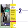 Paket mit Avery Zweckform Folienetiketten, zeigt Etiketten und deren Anwendung.