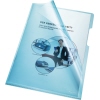 Blaue DIN A4 Sichthülle mit Greifausschnitt zum Schutz von Unterlagen.