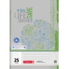 Liniert, grünes Recycling-Schulheft DIN A4 mit Rand und fester Umschlag, 16 Blätter.