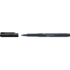 Schwarzer Faber-Castell Layoutmarker mit abgenommenem Deckel, sichtbar von der Seite.