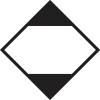 Hinweisetikett in Rautenform mit leerem, weißem Feld und schwarzem Rand für begrenzte Mengen.