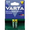 Zwei Varta AAA-Akkus 800 mAh in Verpackung, bereit zur Verwendung.