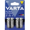 Varta Ultra Lithium AA Batterien in einer Verpackung mit vier Stück.