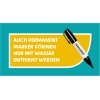 Post-it® auch Permanentmarker können mit Wasser entfernt werden