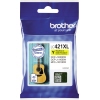 Gelbe Tintenpatrone LC-421XLY von Brother in Verpackung mit Gitarrenmotiv.