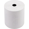 Thermokassenrolle in Weiß, Rolle mit zentralem Loch, für thermische Drucker geeignet.