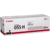 Schachtel mit Canon Toner 055 H in schwarz, verpackt in einem langen, rechteckigen Karton.