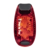 Rote LED-Klemmleuchte mit Clip zur Befestigung an Taschen oder Kleidung für bessere Sichtbarkeit.