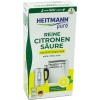 Packung mit Produkt "Reine Citronensäure" neben Wasserkocher und Spülmaschine, mit Zitrone.