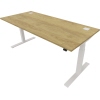 NowyStyl Schreibtisch eModel 2.0 1.800 x 640-1.300 x 800 mm (B x H x T) pure white natural hickory Produktbild pa_produktabbildung_1 S