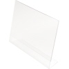 Transparenter Tischaufsteller in L-Form für DIN A4 Formate, aus Kunststoff.