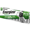 Energizer Akku Recharge Power Plus AA, 10 Stück, in Verpackung mit Spezifikationen und Bildsymbol.