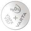 Varta Knopfzelle V357 mit Kennzeichnung und Symbolen auf der Oberseite.