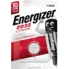 Energizer Knopfzelle Lithium CR2032 in Verpackung mit Hinweis auf lange Lebensdauer.