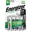 Energizer Akku AA/Mignon 4er-Pack in Verpackung mit smiling Batterie-Logo.