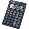 Tischrechner mit angewinkeltem Display und umfangreicher Tastatur in dunkelgrauem Finish.
