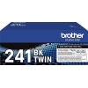 Schwarze Kartonverpackung von Brother Toner TN-241BK Twin in Seitensicht.