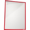 Roter Magnetrahmen mit blendarmer Oberfläche und Platz für ein Blatt Papier.
