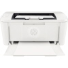 Weißer HP Laserdrucker LaserJet M110w mit offenem Ausgabefach und eingesetztem Druckpapier.