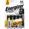 Energizer Alkaline Power AA Batterien im 4er-Pack, in durchsichtiger Verpackung.