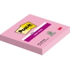 Pinkfarbene Post-it Haftnotizen in Verpackung mit Hinweis auf supersticky Eigenschaften.