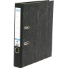 Schwarzer Ordner mit Wolkenmarmor-Design und 50 mm Rückenbreite im DIN A4 Format.