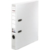 Weißer Ordner mit 50 mm Rückenbreite und beschriftbarem Rücken, Seitenansicht.