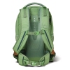 Rückansicht eines grünen Satch Schulrucksacks mit gepolstertem Rücken und verstellbaren Gurten.