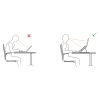 BakkerElkhuizen Notebookständer Darstellung falsche und korrekte ergonomische Sitzweise